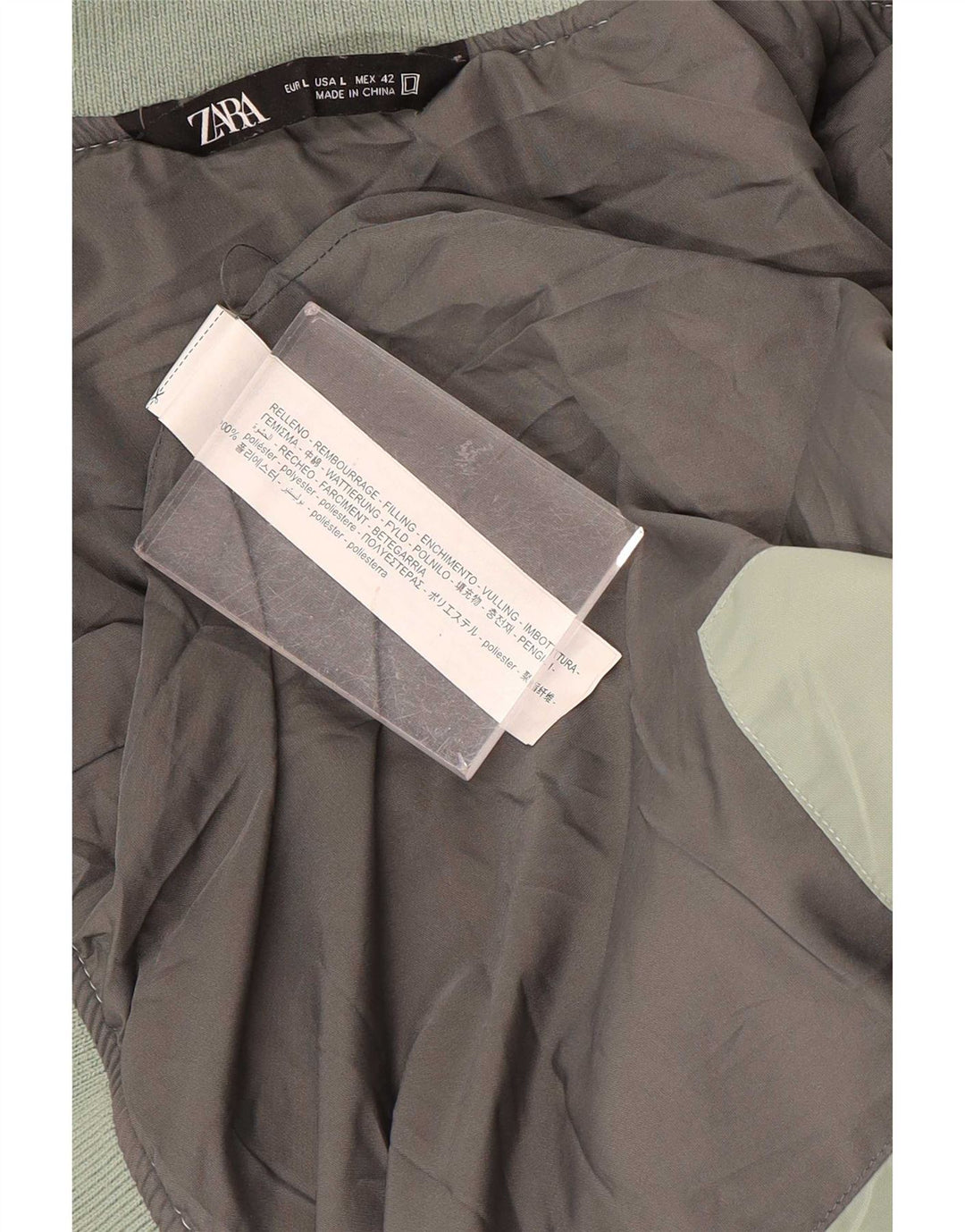 Zara Ανδρικό μπουφάν UK 40 Large Green Polyester