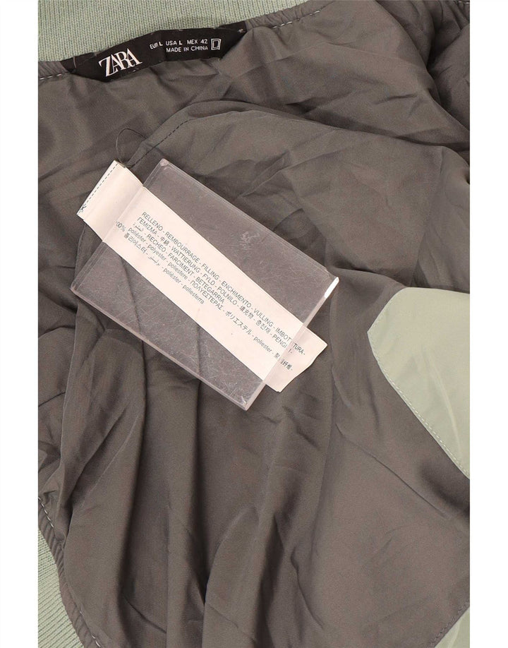 Zara Ανδρικό μπουφάν UK 40 Large Green Polyester