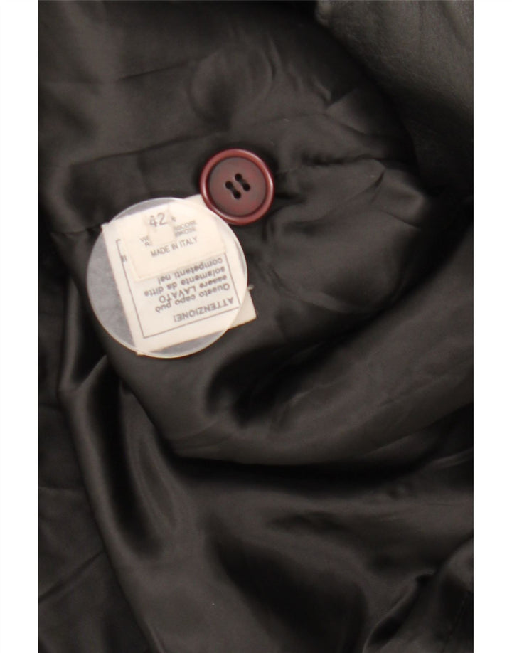 Vintage Γυναικείο Δερμάτινο Παλτό IT 42 Medium Black Leather