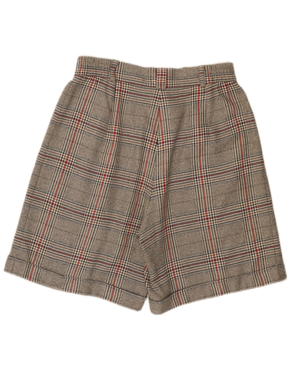 Vintage γυναικείο ψηλόμεσο casual σορτς EU 42 μεγάλο W32 γκρι καρό