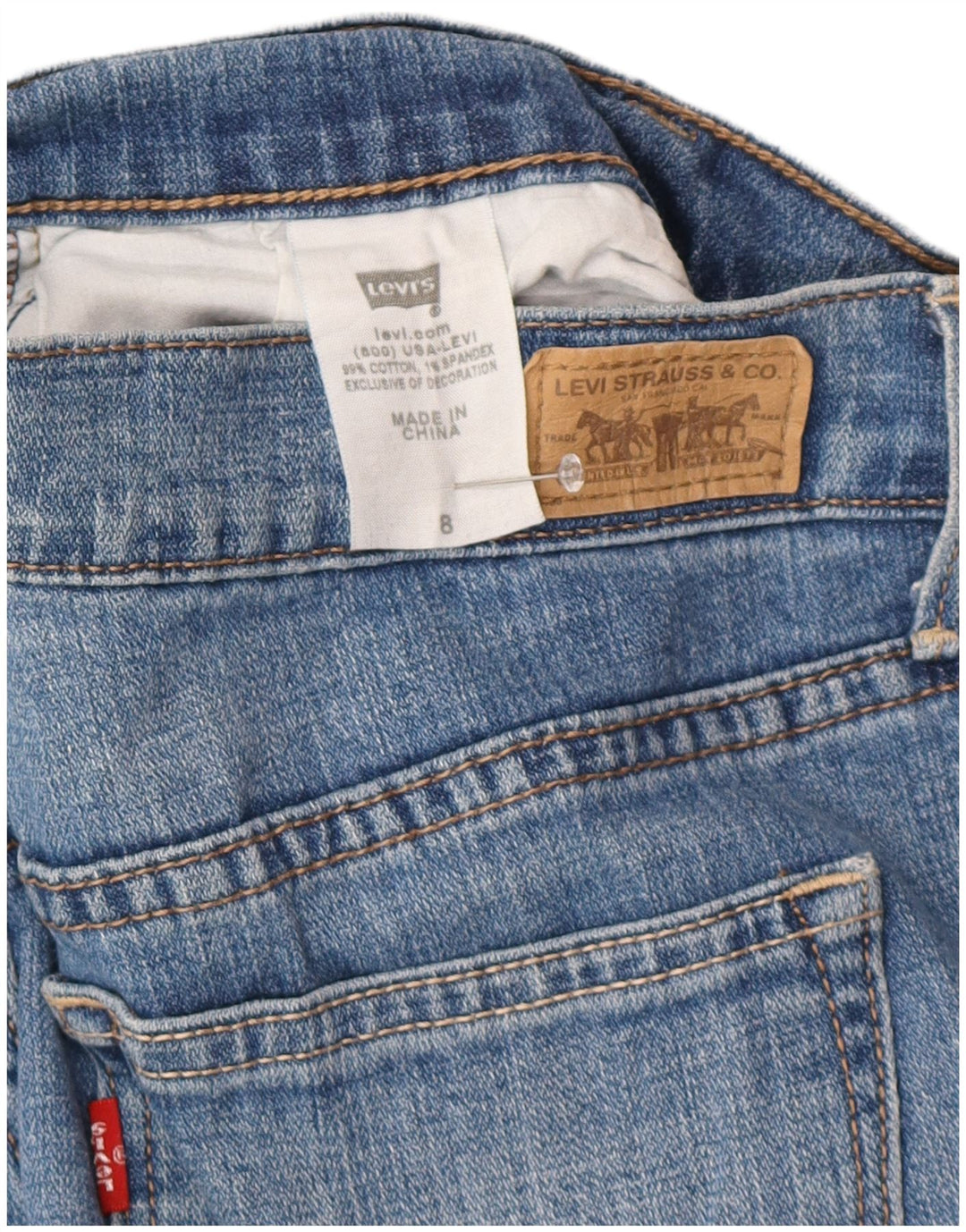 LEVI'S Γυναικείο Ψηλόμεσο Κάπρι Τζιν US 8 Medium W23 L22 Μπλε βαμβακερό