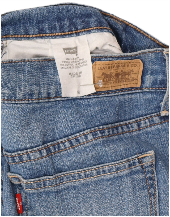 LEVI'S Γυναικείο Ψηλόμεσο Κάπρι Τζιν US 8 Medium W23 L22 Μπλε βαμβακερό