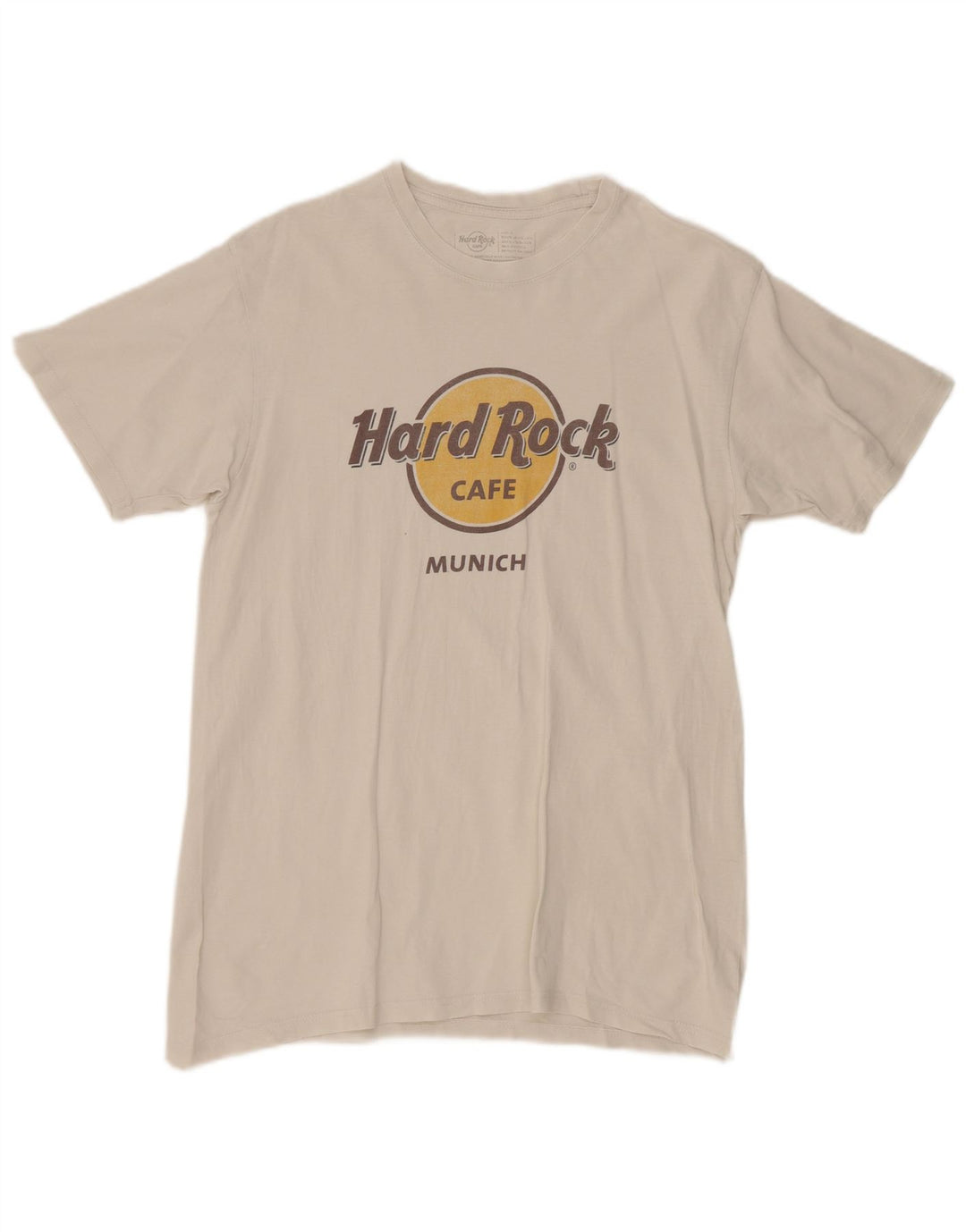 Γραφικό T-Shirt Hard Rock Cafe Ανδρικό Μόναχο Μπλουζάκι μεσαίο λευκό βαμβακερό