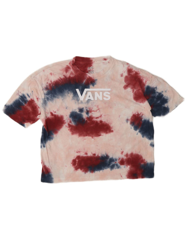 Vans γυναικεία υπερμεγέθη γραφικά T-shirt Top UK 6 XS Πολύχρωμη Βαφή για Γραβάτα