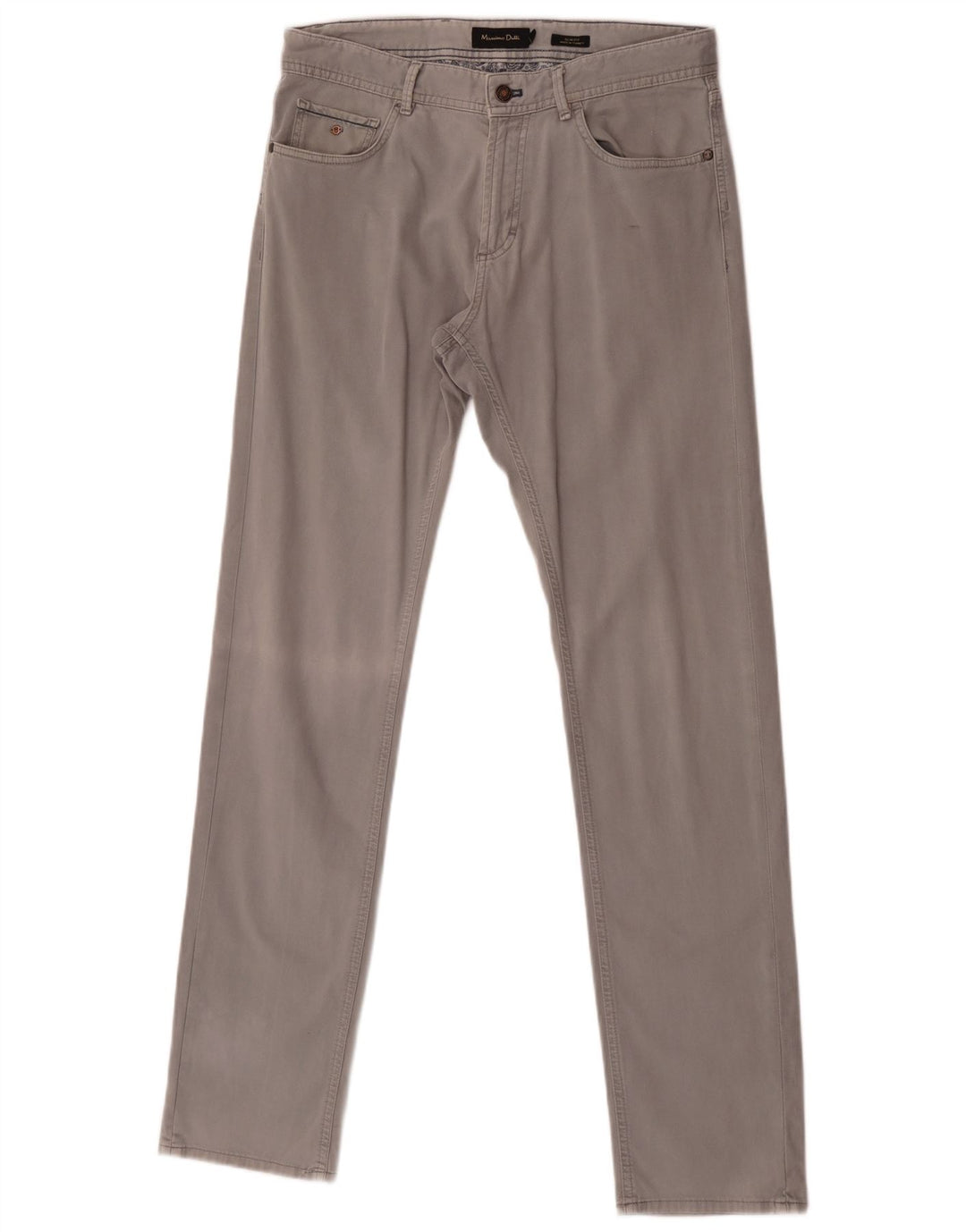 Massimo Dutti Ανδρικό παντελόνι με λεπτή εφαρμογή casual EU 40 Medium W32 L34 Grey