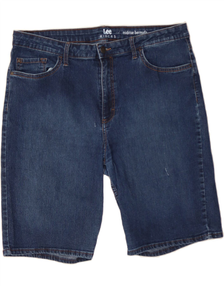 LEE Womens Riders Mid Rise Bermuda Denim Shorts W34 Large Blue Vintage Lee and Second-Hand Lee from Messina Hembry 