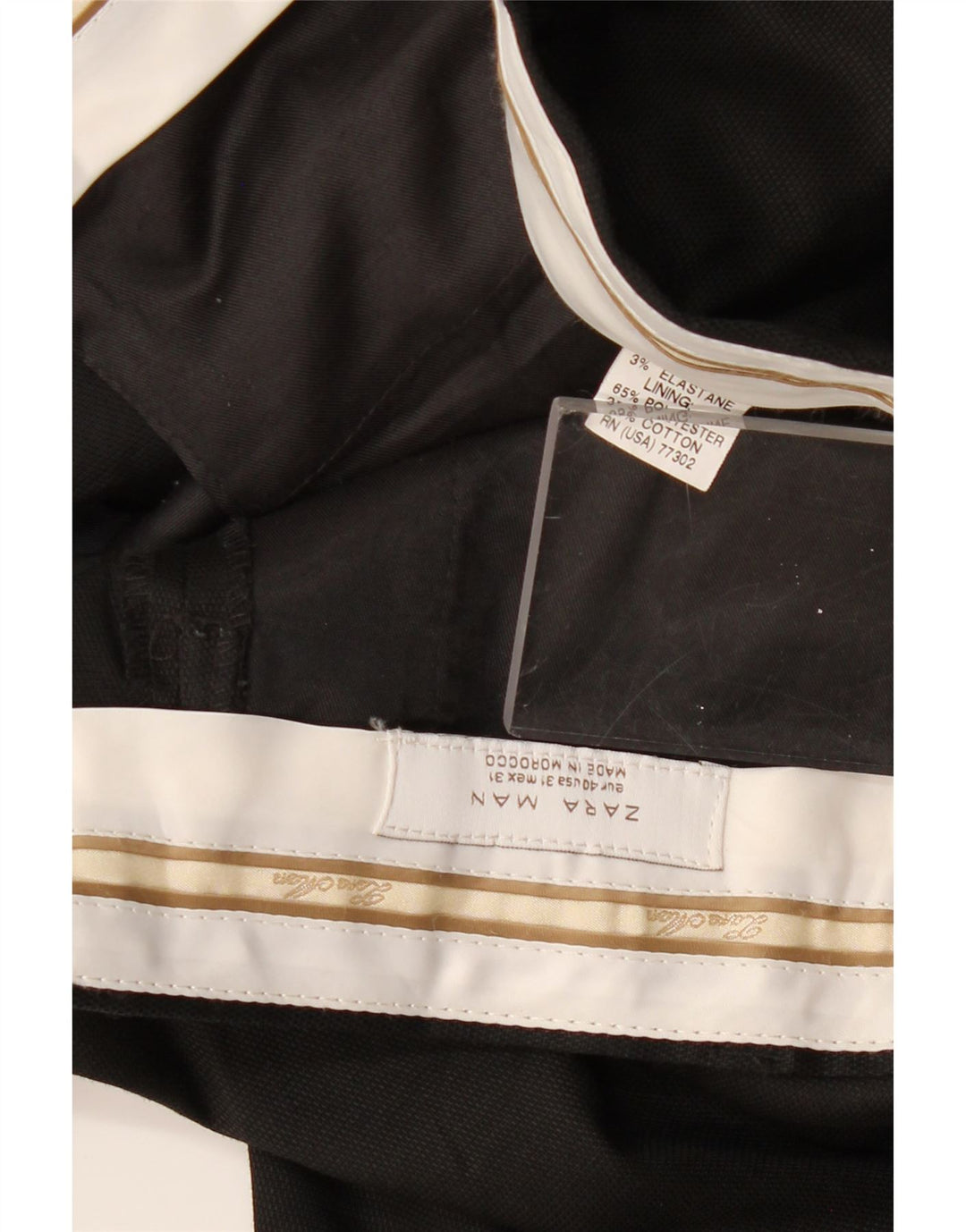 ZARA Ανδρικό ίσιο παντελόνι Chino EU 40 Medium W31 L28 Μαύρο Πολυεστέρας