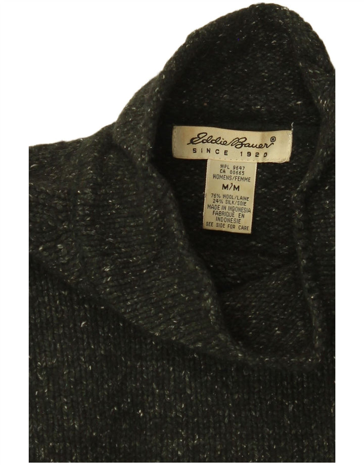 EDDIE BAUER Γυναικείο πουλόβερ με λαιμό χελώνα UK 14 Medium Khaki Flecked