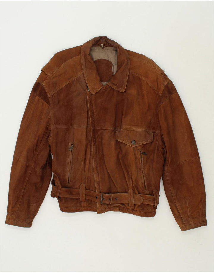Ανδρικό Suede Jacket VINTAGE IT 56 3XL Καφέ Δερμάτινο