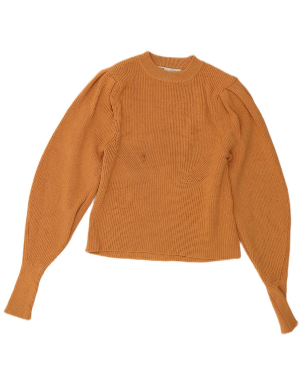 Zara Γυναικείο πουλόβερ με λαιμόκοψη Crop Crop UK 10 Small Brown Viscose