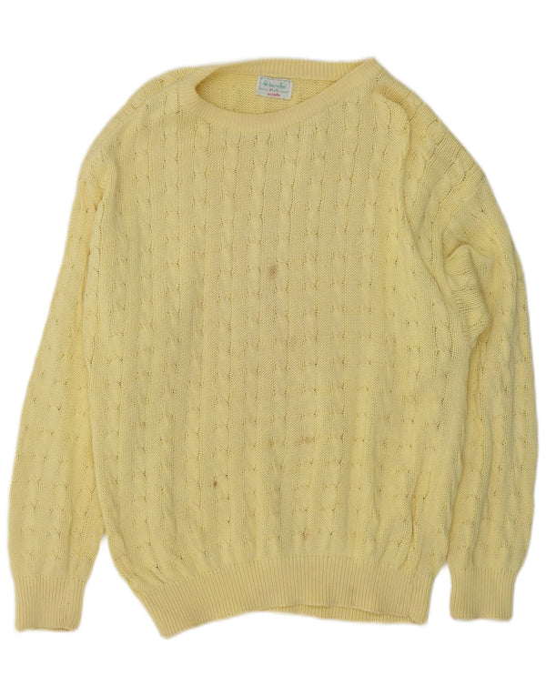 Ανδρικό πουλόβερ Benetton Boat Neck Jumper IT 50 Medium Yellow Cotton