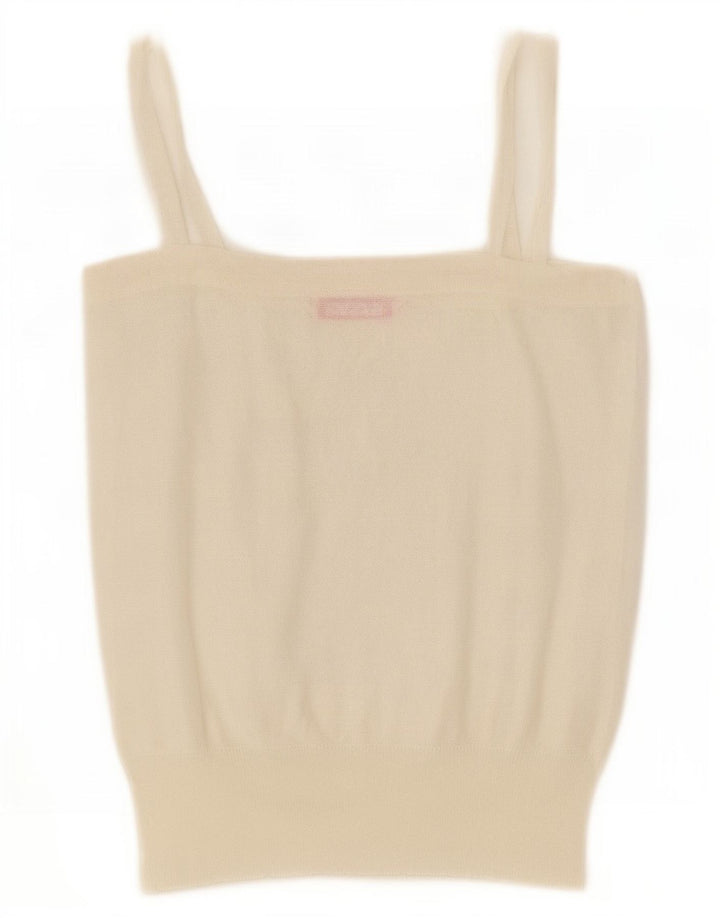 Vintage γυναικείο πλεκτό Cami Top UK 14 Large White