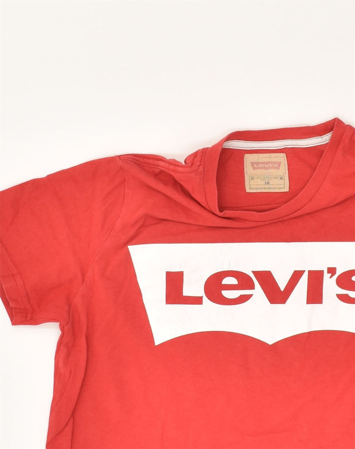 LEVI'S Boys Graphic T-Shirt Top 15-16 Years Red Cotton | Vintage Levi's | Thrift | Second-Hand Levi's | Used Clothing | Messina Hembry 