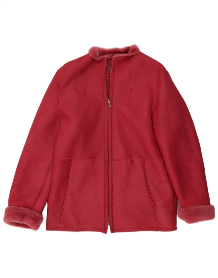 Γυναικείο Jake's Loose Fit Shearling Jacket EU 36 Small Pink Leather