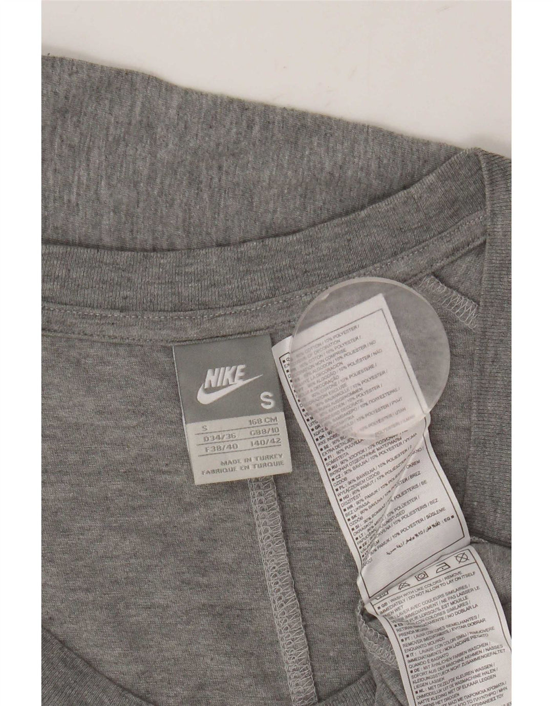 Γυναικείο τοπ Nike μακρυμάνικο UK 10 Small γκρι βαμβακερό