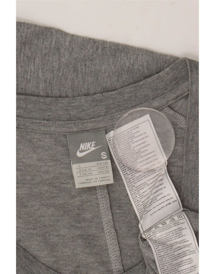 Γυναικείο τοπ Nike μακρυμάνικο UK 10 Small γκρι βαμβακερό