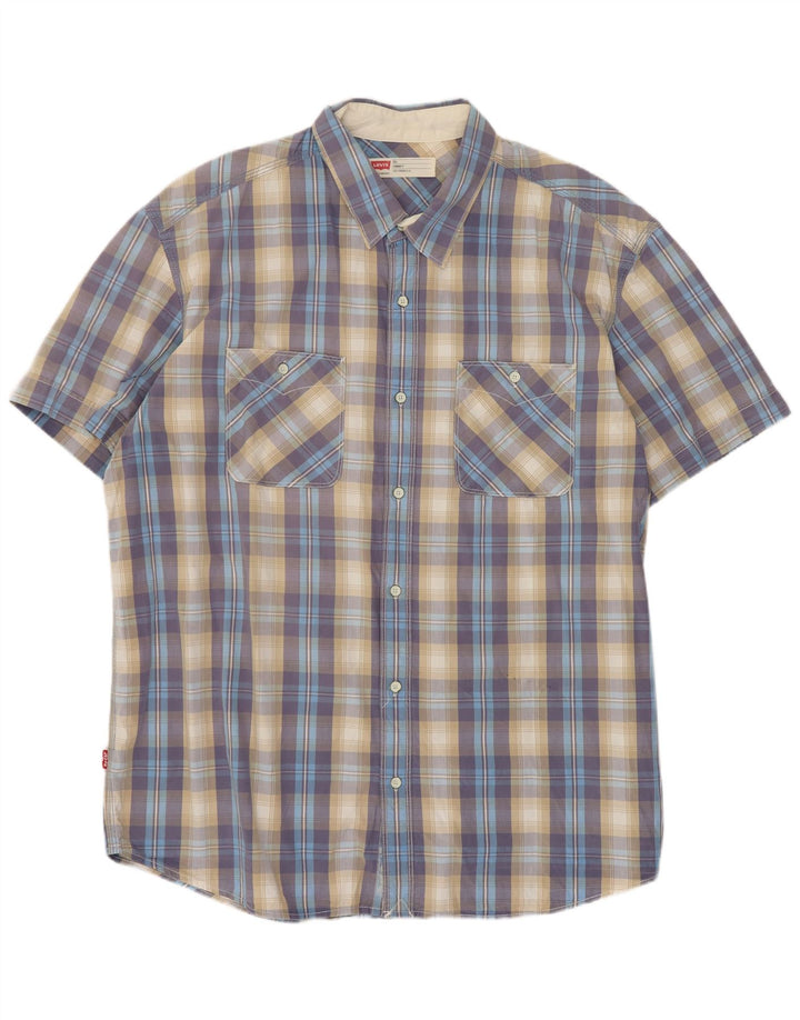 Ανδρικό κοντομάνικο πουκάμισο Levi's Standard Fit 2XL Blue Check Cotton