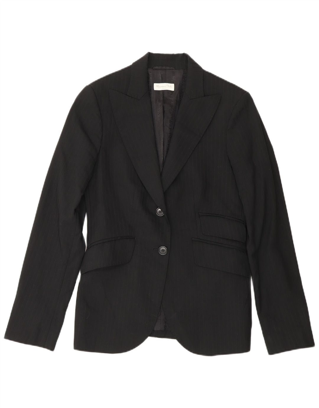 Massimo Dutti Γυναικείο σακάκι με 2 κουμπιά μπλέιζερ EU 38 Small Black Pinstripe
