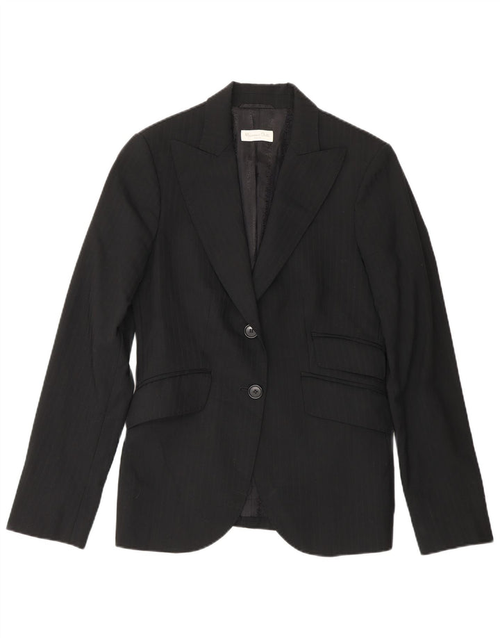 Massimo Dutti Γυναικείο σακάκι με 2 κουμπιά μπλέιζερ EU 38 Small Black Pinstripe