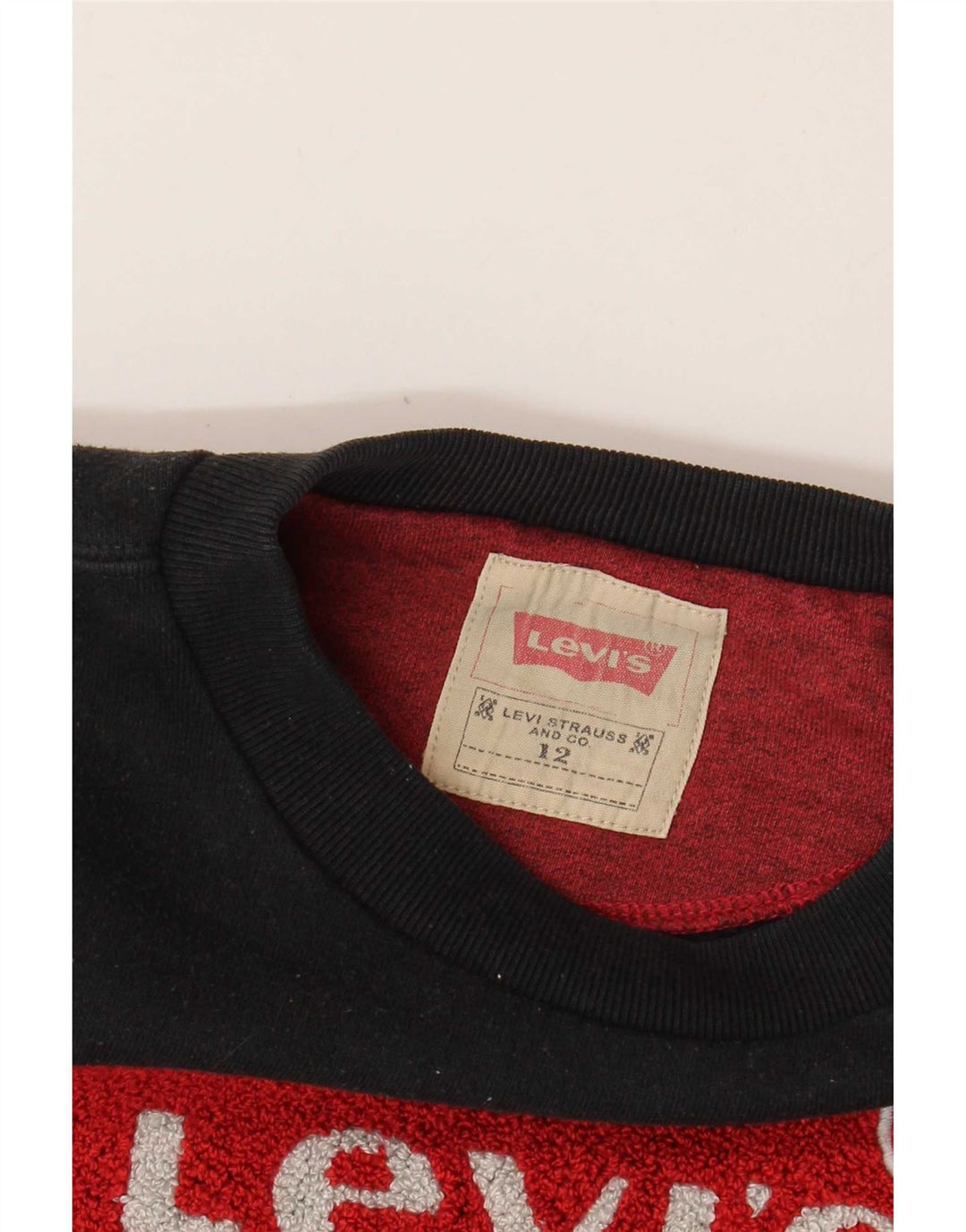 Γραφικό φούτερ Levi's Boys Jumper 11-12 ετών Μαύρο βαμβακερό