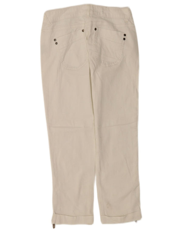 MINT VELVET Γυναικείο Cropped Jeans UK 10 Small W28 L25 Λευκό βαμβακερό