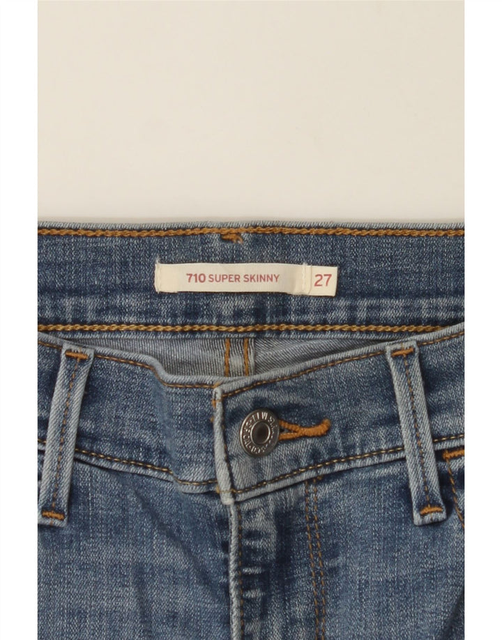 LEVI'S Womens 710 Distressed Super Skinny Jeans  W27 L29 Blue Vintage Levi's and Second-Hand Levi's from Messina Hembry 