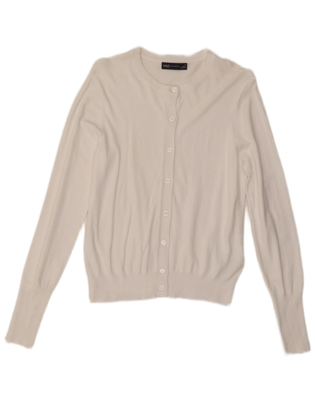 Marks & Spencer Γυναικεία ζακέτα πουλόβερ UK 10 Small White Viscose