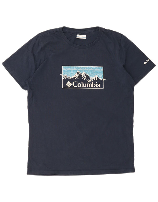 Ανδρικό γραφικό T-shirt Columbia Top Large Navy Blue από βαμβάκι