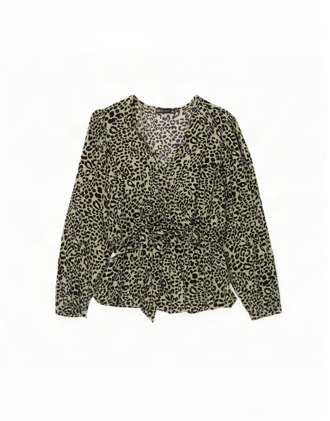 Γυναικεία μπλούζα Marks & Spencer Top UK 12 Medium Green Animal Print