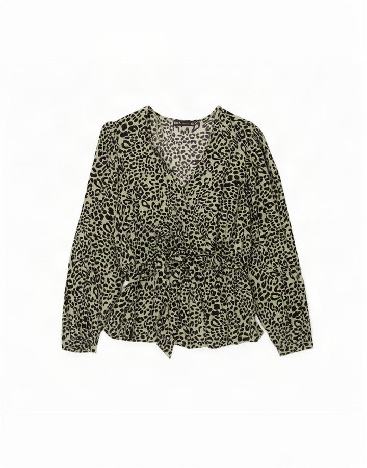 Γυναικεία μπλούζα Marks & Spencer Top UK 12 Medium Green Animal Print