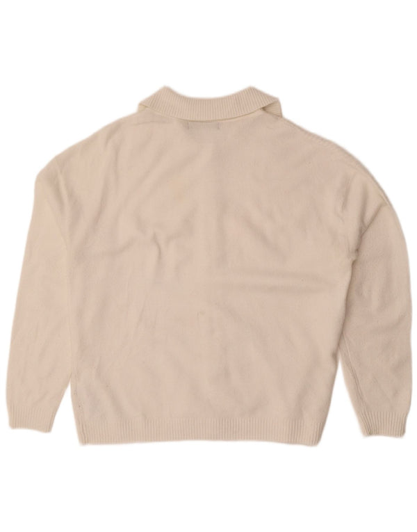 Marks & Spencer Γυναικείο πουλόβερ ζακέτα Loose Fit UK 14 Medium White
