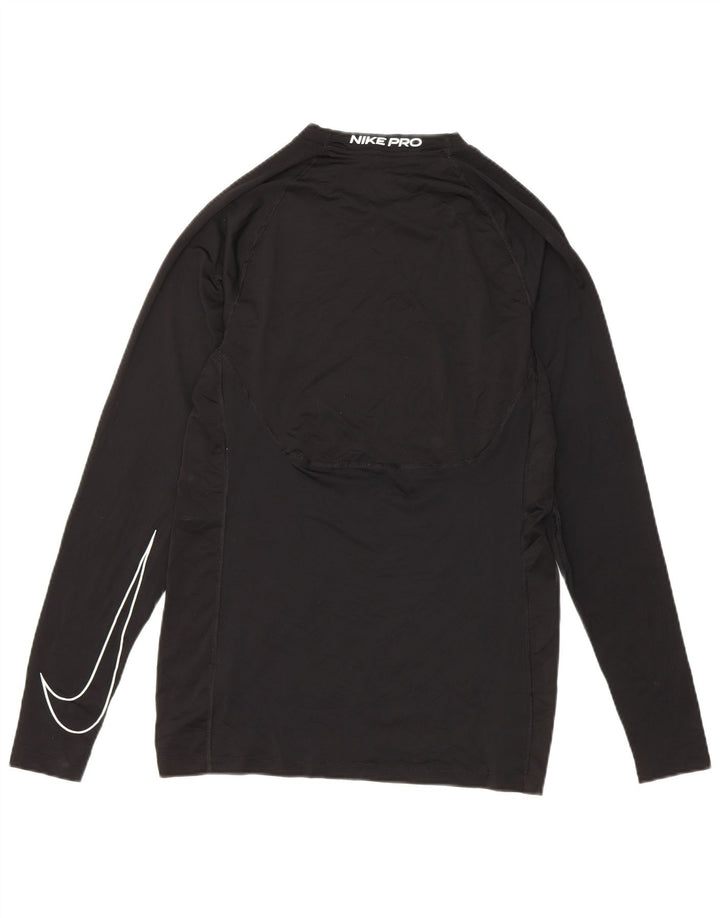 Ανδρικό Nike Dri Fit Slim μακρυμάνικο μπλουζάκι μικρό μαύρο πολυεστέρα