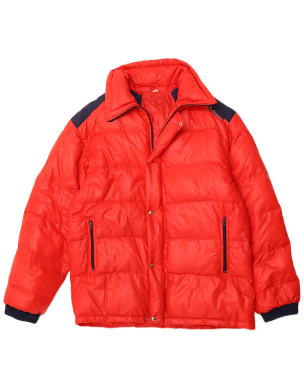 VINTAGE Ανδρικό μπουφάν με επένδυση UK 40 μεγάλο κόκκινο χρώμα πολυαμίδιο