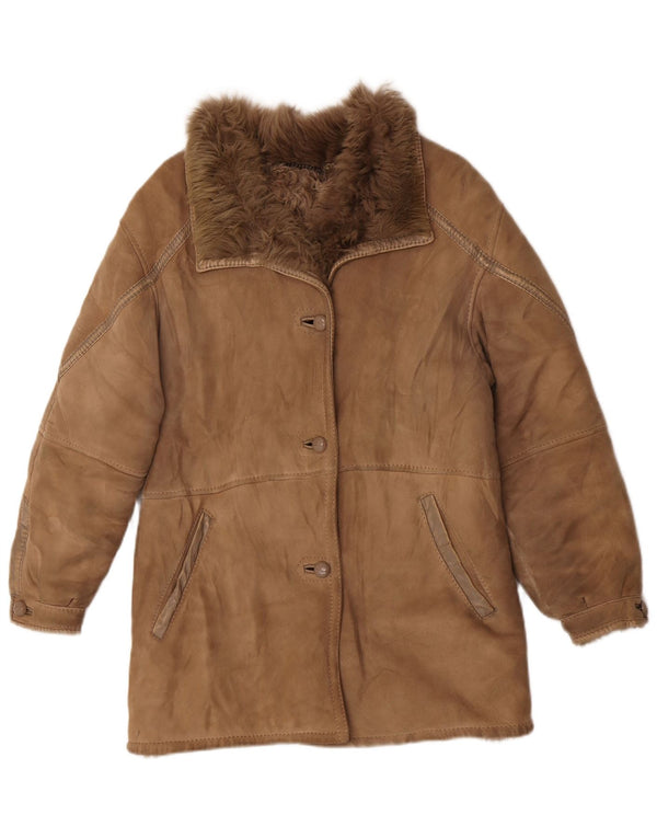 Vintage Γυναικείο Shearling Jacket IT 44 Medium Beige Shearling