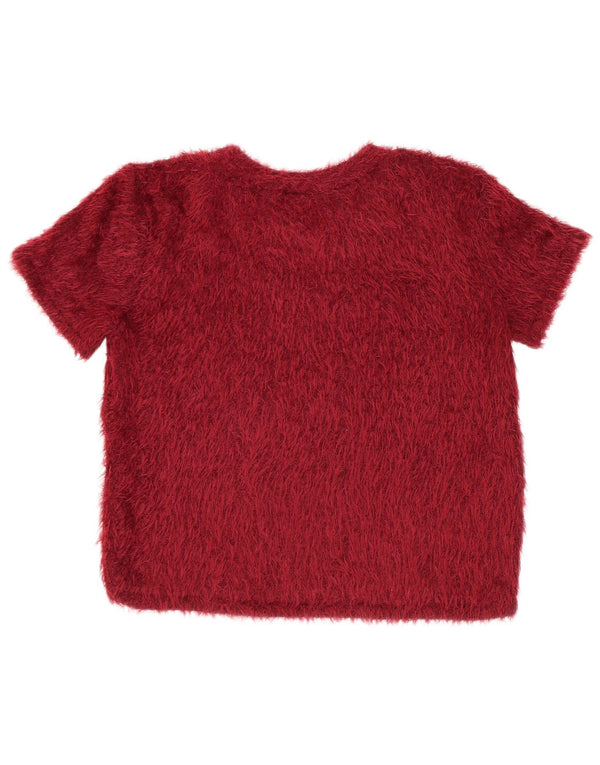 Zara Γυναικείο T-Shirt Trafaluc Crop Top UK 12 Medium Red Polyester