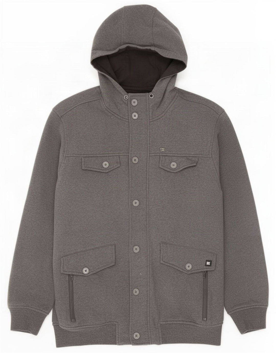 DC Mens Hooded Utility Jacket UK 40 Large Grey