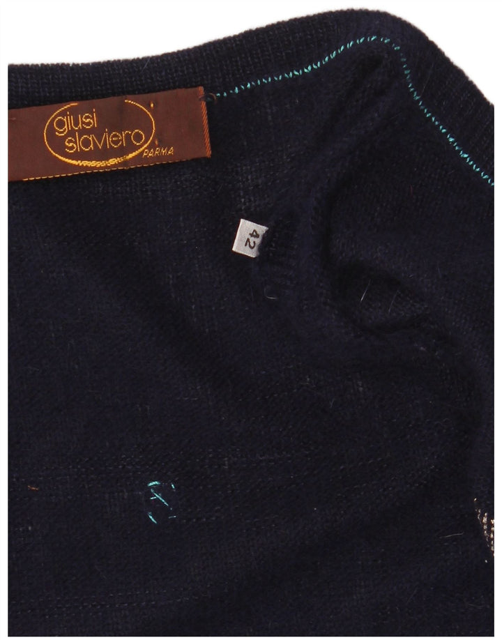 GIUSI SLAVIERO Γυναικείο πουλόβερ ζακέτα IT 42 μεσαίου μπλε με στίγματα