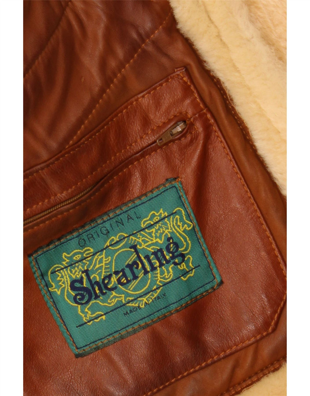 Ανδρικό Shearling Jacket VINTAGE UK 36 Small Brown Shearling