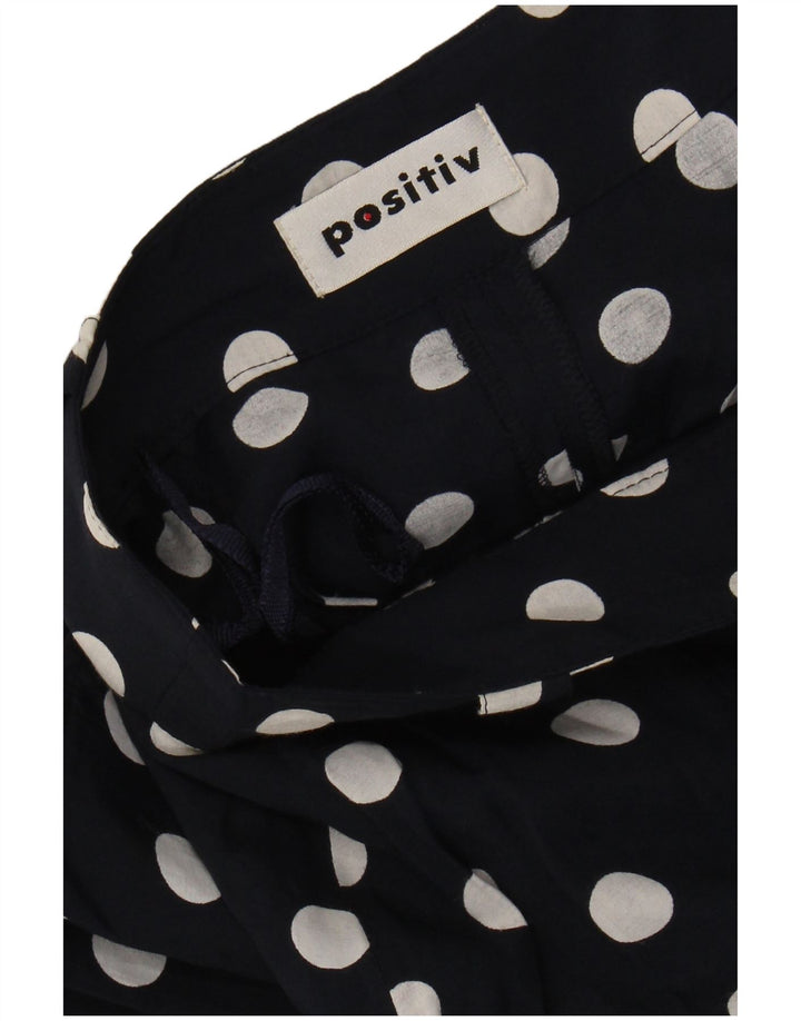 VINTAGE Γυναικείο φαρδύ παντελόνι Capri W26 L21 Navy Blue Spotted