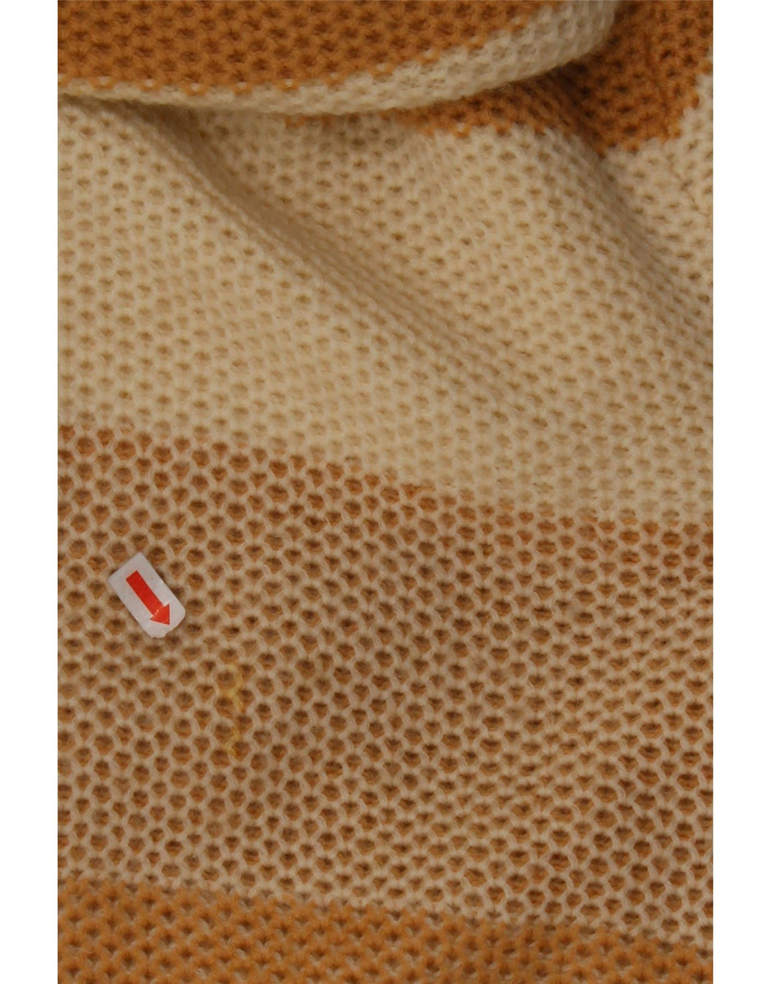 VINTAGE Γυναικείο πουλόβερ με ρολό λαιμόκοψη IT 44 Μεσαίο μπεζ ριγέ