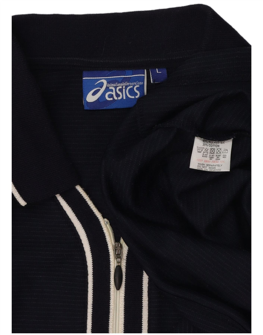 Ανδρικό πουκάμισο πόλο ASICS μεγάλο μπλε ναυτικό βαμβακερό ριγέ