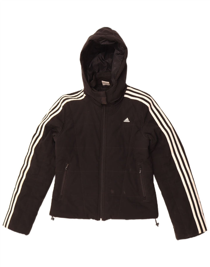 Γυναικείο μπουφάν με κουκούλα Adidas UK 8 Small Black Polyester
