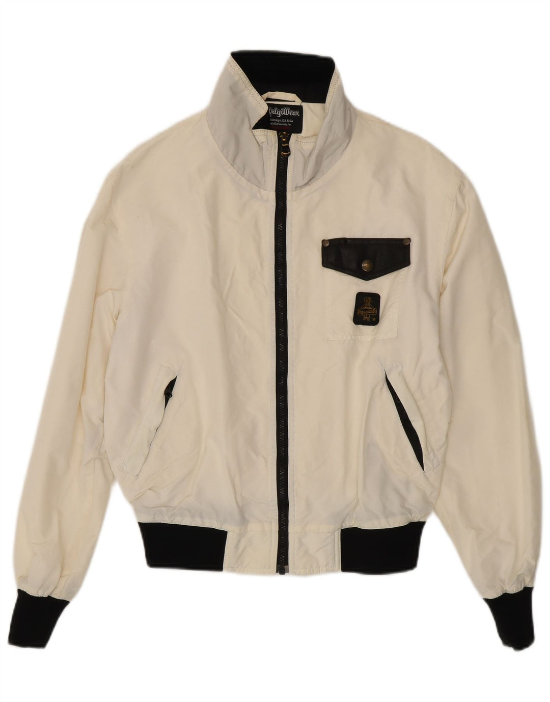 Refrigiwear Γυναικείο Oversized Bomber Jacket UK 10 Small White Colourblock