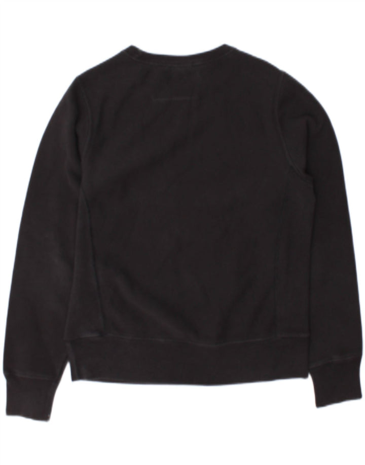 Champion Womens Graphic Oversized Φούτερ Jumper UK 10 Small Black