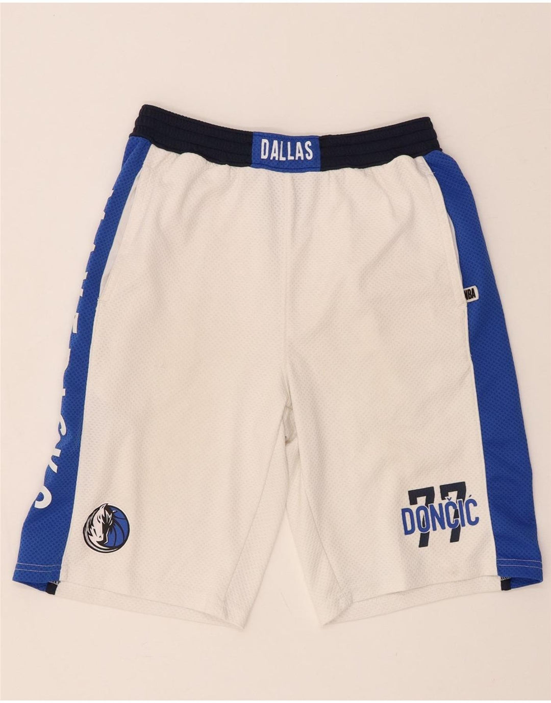 Αθλητικό σορτς NBA Boys Dallas Mavericks 14-15 ετών Large White Colourblock