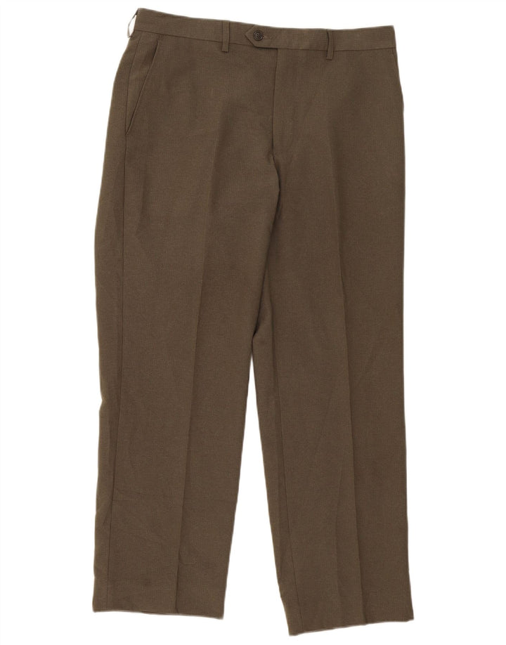 Ανδρικό ίσιο παντελόνι Marks & Spencer W34 L31 Khaki Polyester