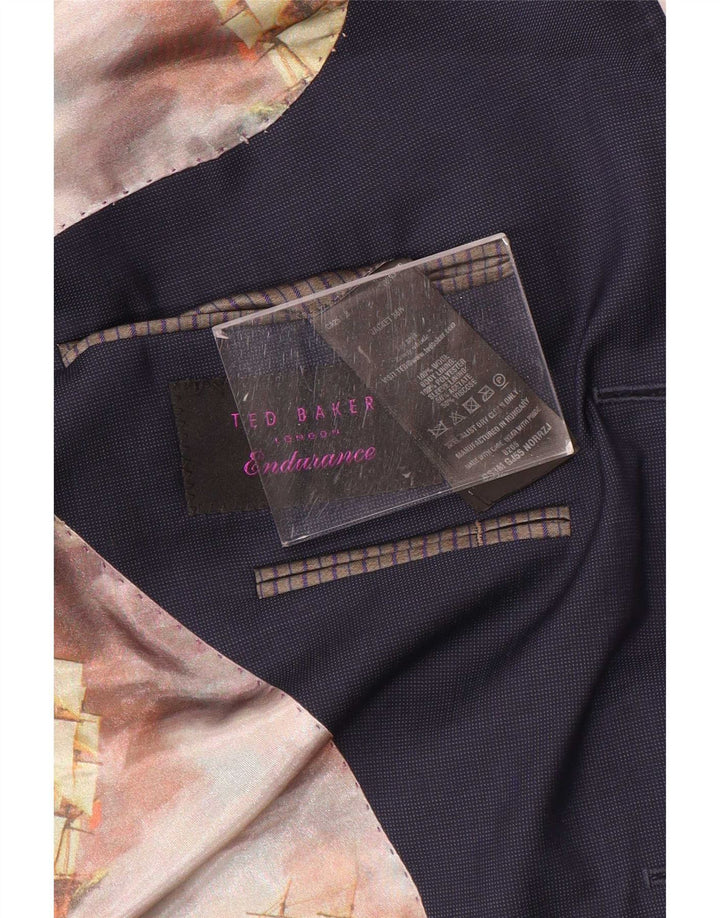 Ted Baker Ανδρικό σακάκι 2 κουμπιών UK 36 Small Navy Blue Wool
