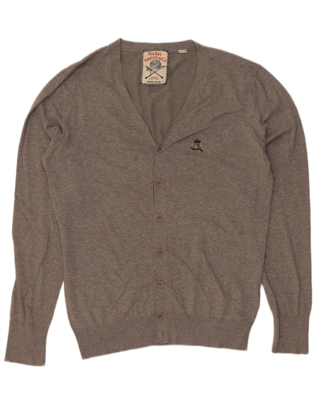Ανδρικό πουλόβερ Diesel Cardigan XL Γκρι βαμβακερό