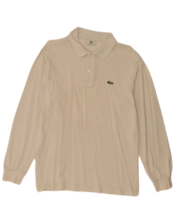 Ανδρικό μακρυμάνικο μπλουζάκι πόλο Lacoste, Μέγεθος 4, Βαμβακερό, μεσαίο σε λευκό