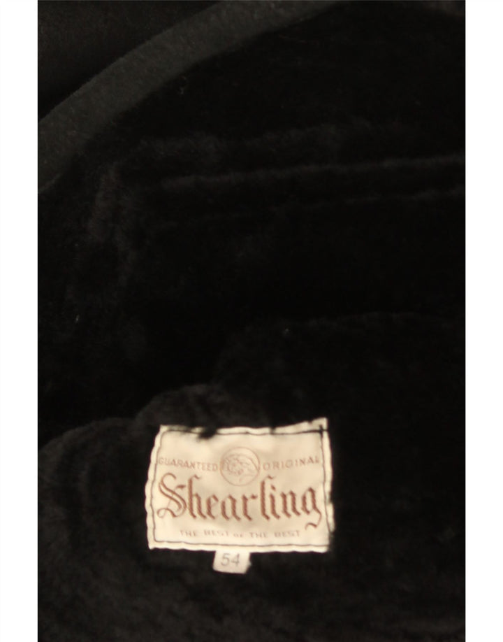 Vintage Ανδρικό Shearling Jacket IT 54 2XL Black Shearling